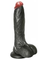 Erofoni Ultra Realistik 19 CM Vantuzlu Siyah Zenci Gerçekçi Yapay Süper Dildo Penis