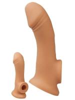 Erofoni 5 Cm Dolgulu Kaliteli Realistik 19 CM Penis Kılıfı Süper Uzatmalı