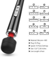Erofoni Kablolu 34 Cm Yüksek Teknolojik 10 Hız Titreşimli Klitoral Black Erotik Masaj Vibratörü