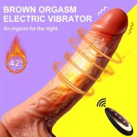 Erofoni Sıcaklık Ayarlı İleri Geri Hareketli 21 CM Uzaktan Kumandalı Titreşimli Usb Realistik Vibratör Penis