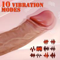 Erofoni Sıcaklık Ayarlı İleri Geri Hareketli 22 CM Uzaktan Kumandalı Titreşimli Usb Realistik Vibratör Penis