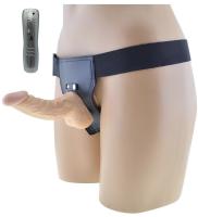 Erofoni Süper Realistik 15 CM Titreşimli Belden Bağlamalı Yapay Vibratör Penis