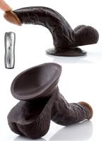 Erofoni Süper Realistik 16 CM Titreşimli Vantuzlu Gerçekçi Siyah Zenci Vibratör Penis