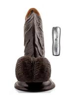 Erofoni Süper Realistik 16 CM Titreşimli Vantuzlu Gerçekçi Siyah Zenci Vibratör Penis