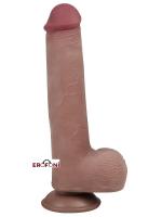 Erofoni Süper Realistik 21 CM Kayan Derili Çift Katmanlı Vantuzlu Yapay Dildo Penis