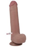 Erofoni Süper Realistik 21 CM Kayan Derili Çift Katmanlı Vantuzlu Yapay Dildo Penis