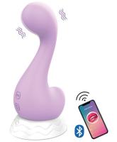 Erofoni Telefon Uyumlu Usb Şarjlı Klitoris Emici App Uygulamalı Teknolojik Titreşimli Su Geçirmez Lila Vibratör