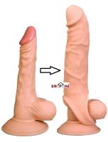 Erofoni Ucu 6 Cm Dolgulu Süper Realistik 21 CM Uzatmalı Penis Kılıfı