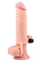 Erofoni Ucu 6 Cm Dolgulu Titreşimli 19 CM Realistik Uzatmalı Penis Kılıfı