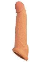 Erofoni Ucu 7 Cm Dolgulu Süper Realistik 21 CM Uzatmalı Penis Kılıfı 