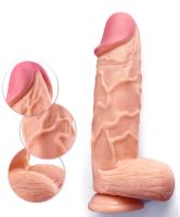 Erofoni Ultra Süper Realistik 24 CM Vantuzlu Kalın Büyük Dev Dildo Penis