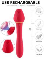 Erofoni Usb Şarjlı 12 Adet Klitoris Emici Ve 20 Fonksiyon Teknolojik Titreşimli Gül Vibratör