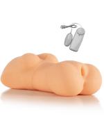 Erofoni Vücut Şeklinde Güçlü Titreşimli 14 CM Realistik Suni Yapay Vajina El Mastürbatörü