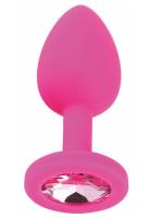 Erofoni Yeni Nesil Pembe Medikal Silikon 9 Cm Taşlı Anal Tıkaç Gevşetici Alıştırıcı Plug