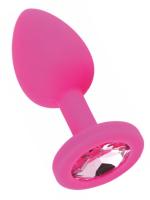 Erofoni Yeni Nesil Pembe Medikal Silikon 9 Cm Taşlı Anal Tıkaç Gevşetici Alıştırıcı Plug